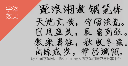逐浪湘教钢笔体